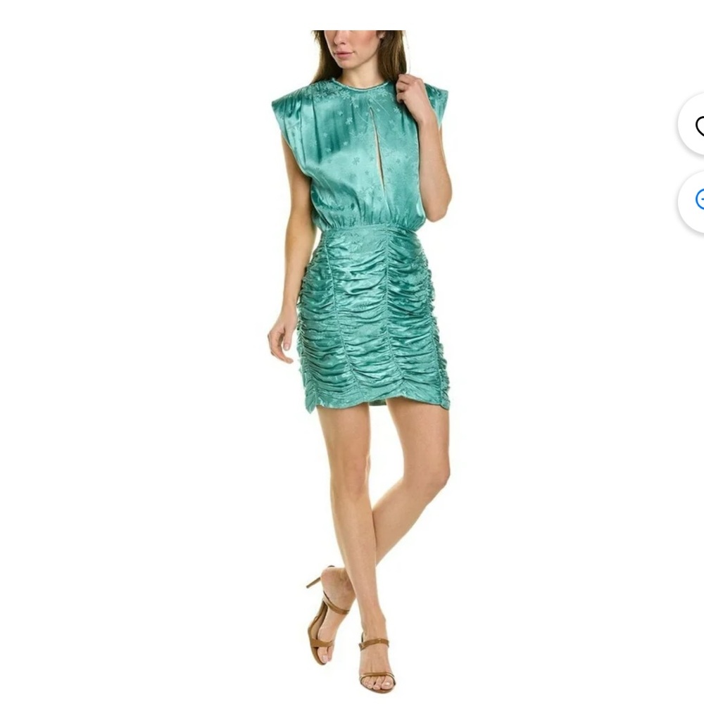 NWT Sabina Musayev Azurine Mini Dress in Spearmint mini short sleeve pastel
